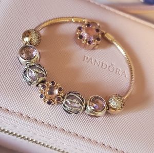 PANDORA Rose Gold Charmed Bracelet